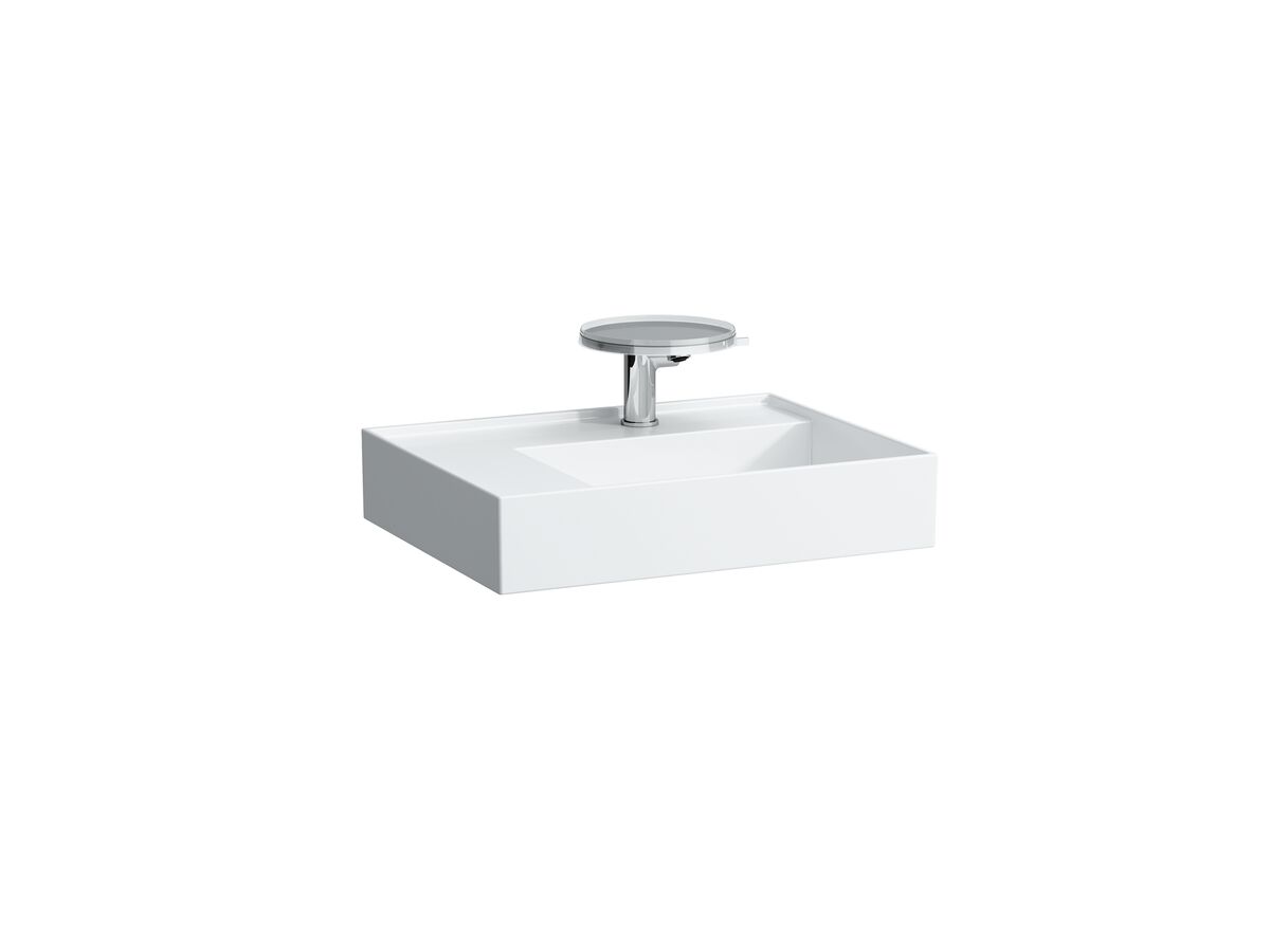 reece LAUFEN Kartell Wall/Counter Basin Right Hand Basin 1 Taphole 600x460 with Fixing Bolts