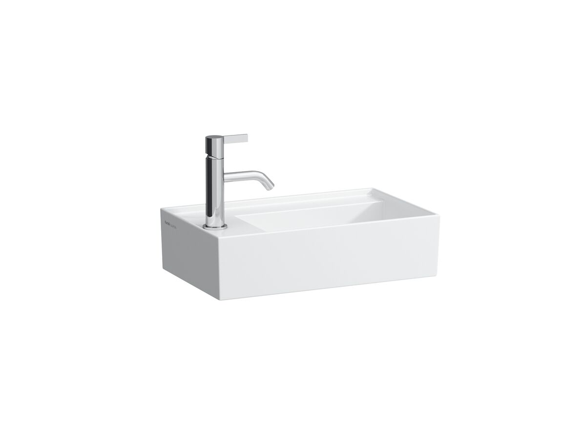 reece LAUFEN Kartell Wall/Counter Basin Right Hand Basin 1 Taphole 460x280 with Fixing Bolts White