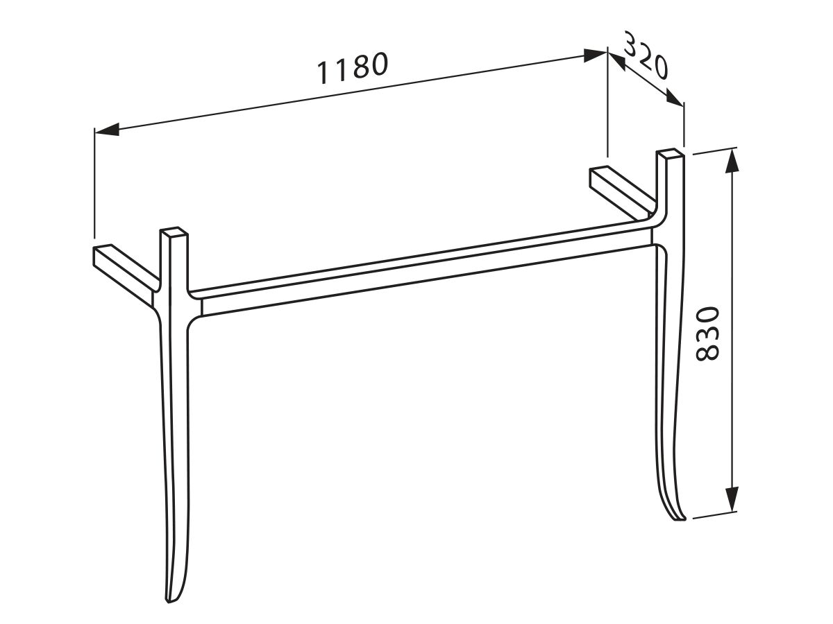 Reece LAUFEN New Classic Vanity Legs 1180 X 320mm Walnut