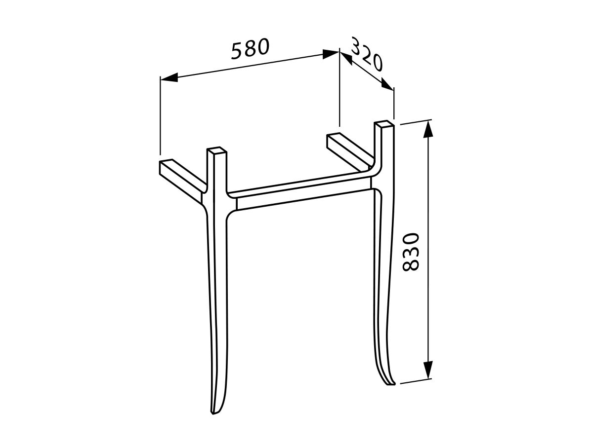 Reece LAUFEN New Classic Vanity Legs 580 X 320mm Walnut