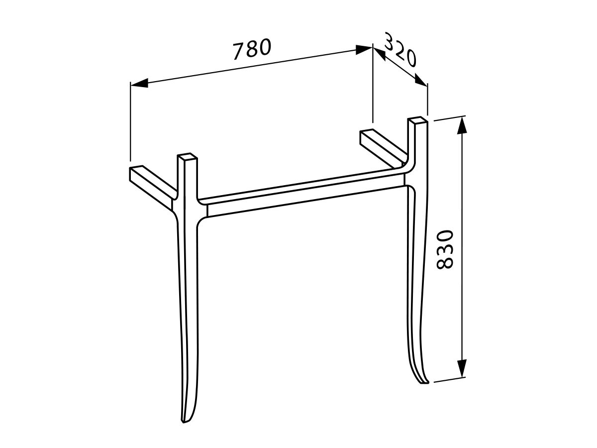 Reece LAUFEN New Classic Vanity Legs 780 X 320mm Walnut