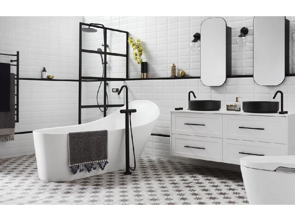 Reece LAUFEN Palomba Solid Surface Freestanding Bath Overflow 1800 Sentec White