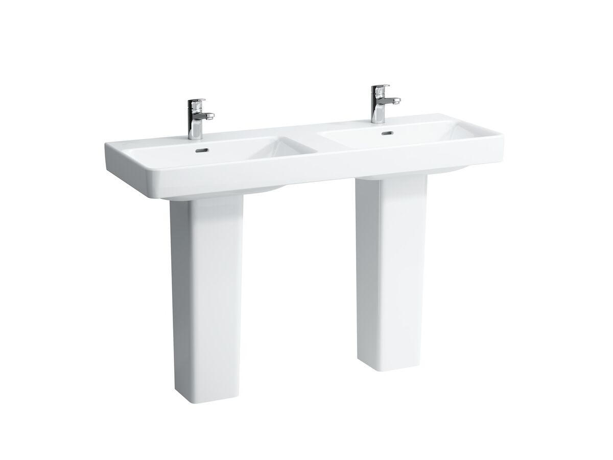 Reece LAUFEN Pro S Double Wall Basin Only 2 Taphole With Overflow 1300x465 White