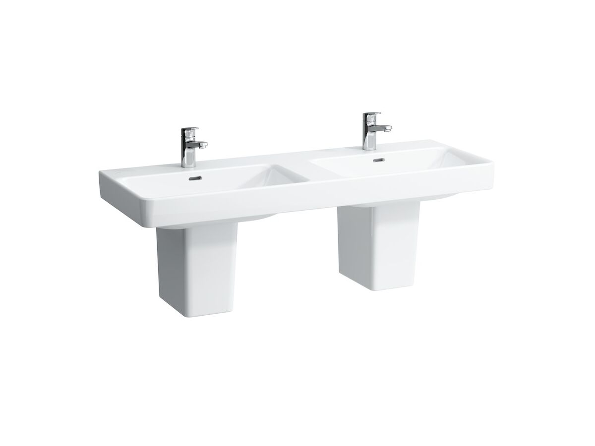 Reece LAUFEN Pro S Double Wall Basin Only 2 Taphole With Overflow 1300x465 White