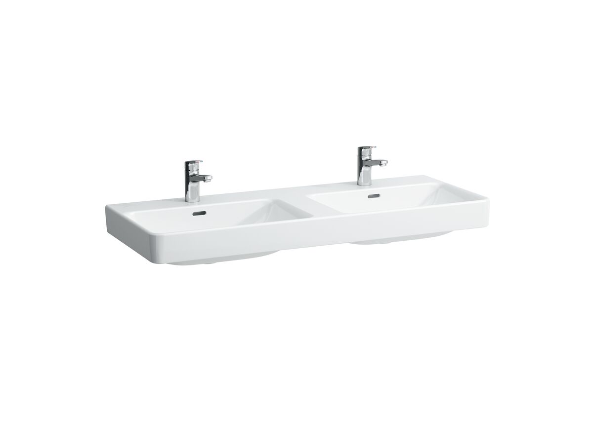 reece LAUFEN Pro S Double Wall Basin Only 2 Taphole with Overflow 1200x465 White