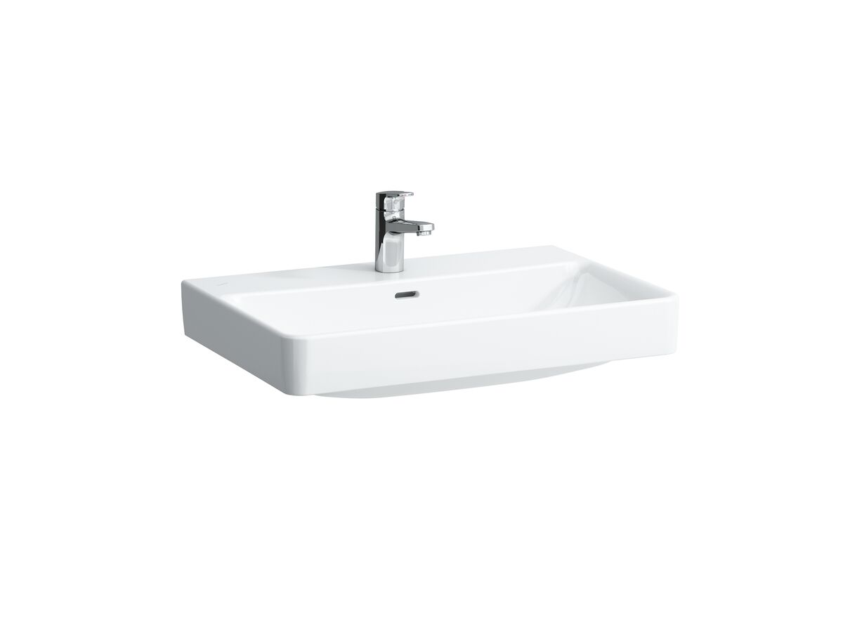 reece LAUFEN Pro S Wall Basin 1 Tap Hole with Overflow 700x465 with Fixing Bolts White