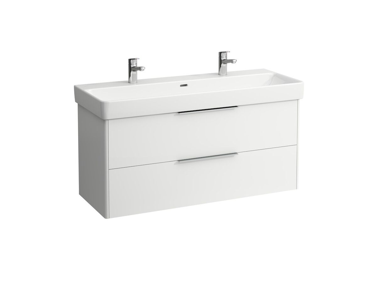 Reece LAUFEN Pro S Wall Basin 2 Tap Hole With Overflow 1200x465 With Fixing Bolts White