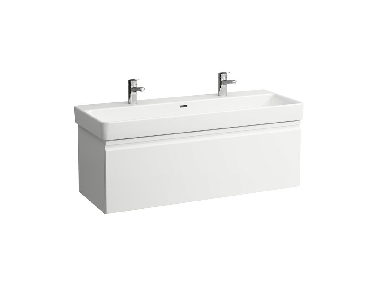 Reece LAUFEN Pro S Wall Basin 2 Tap Hole With Overflow 1200x465 With Fixing Bolts White