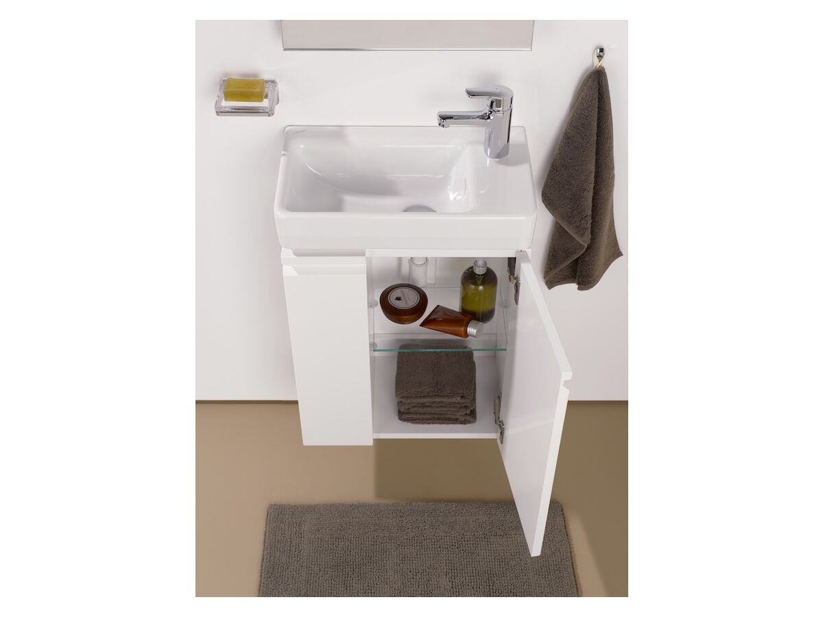 Reece LAUFEN Pro S Wall/Counter Basin Left Hand Basin 1 Taphole With Overflow 480x280 With Fixing Bolts White