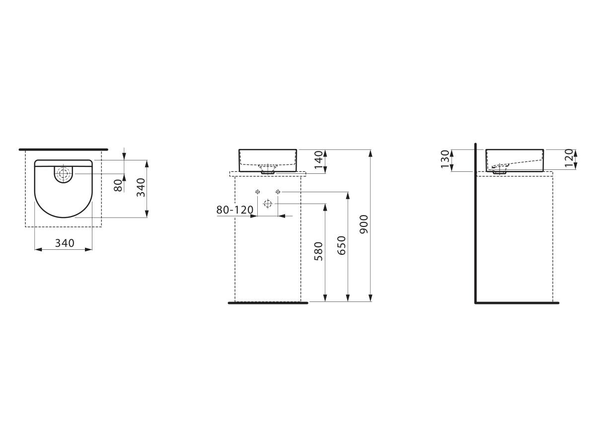 Reece LAUFEN Sonar Above Counter Basin 340mm X 340mm White
