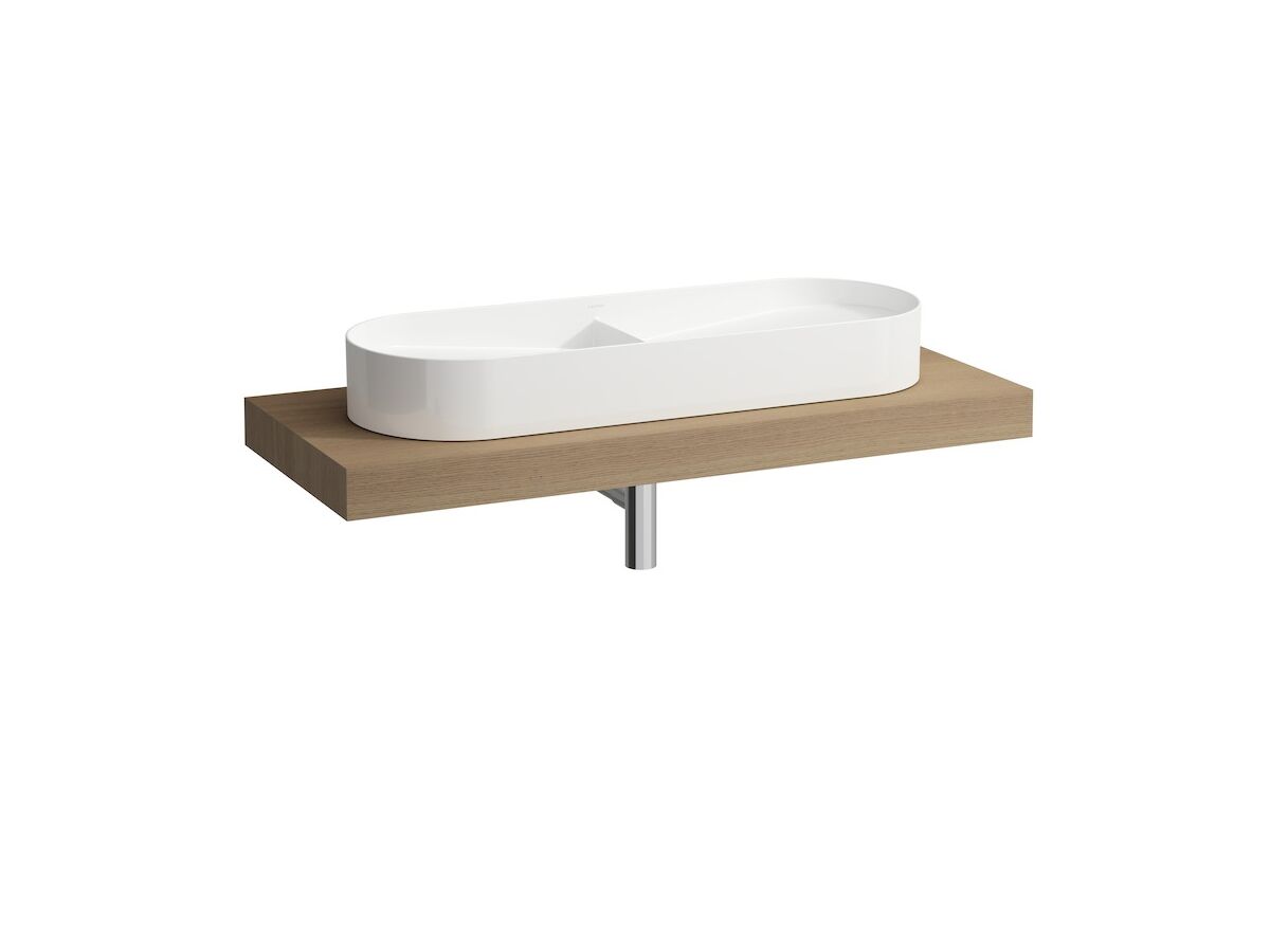 Reece LAUFEN Sonar Double Basin With Ceramic Waste Covers White