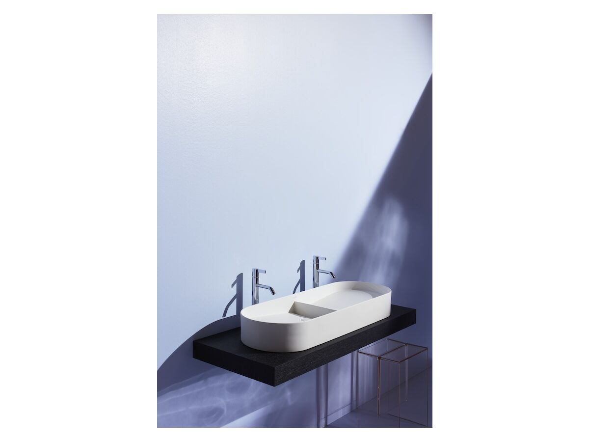 Reece LAUFEN Sonar Double Basin With Ceramic Waste Covers White