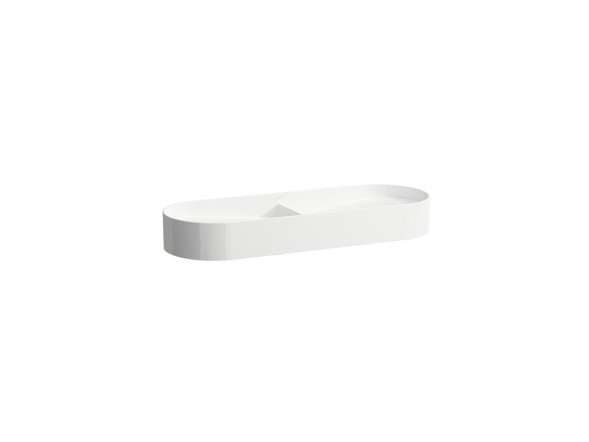reece LAUFEN Sonar Double Basin with Ceramic Waste Covers White