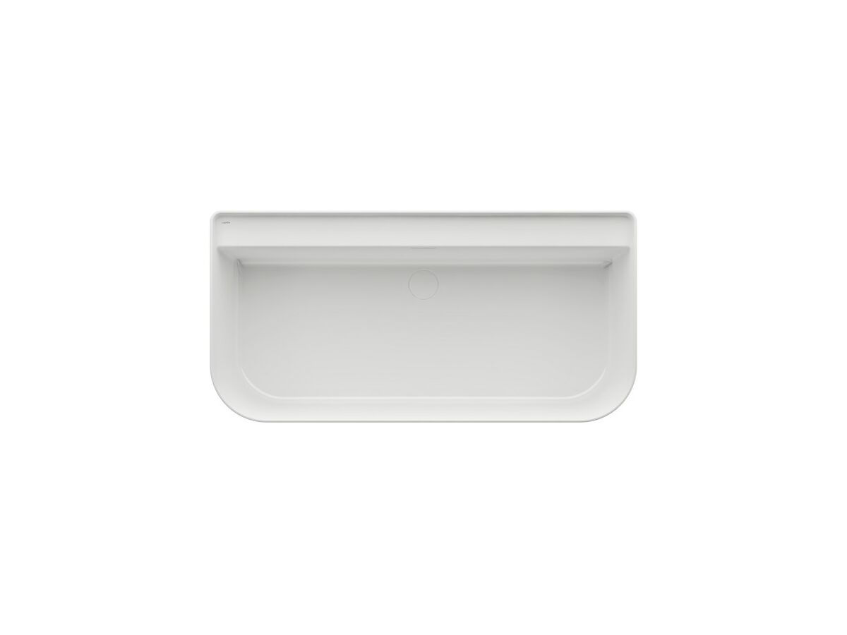 Reece LAUFEN Sonar Freestanding Back To Wall Bath With Overflow Plug & Waste 1600 X 815 Sentec White
