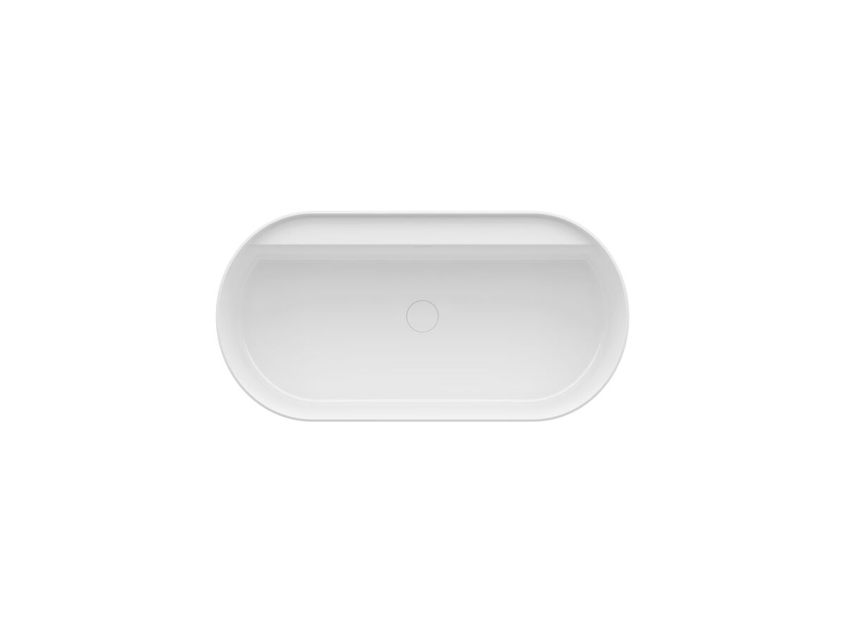 Reece LAUFEN Sonar Freestanding Bath With Overflow And Plug & Waste 1600 X 815mm Textured Exterior Surface White