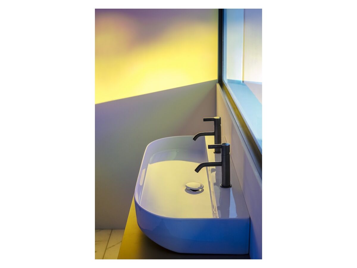 Reece LAUFEN Sonar Wall Basin With Overflow 2 Taphole 1000x420 With Fixing Bolts White