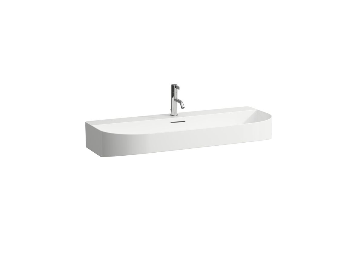 reece LAUFEN Sonar Wall Basin with Overflow 2 Taphole 1000x420 with Fixing Bolts White