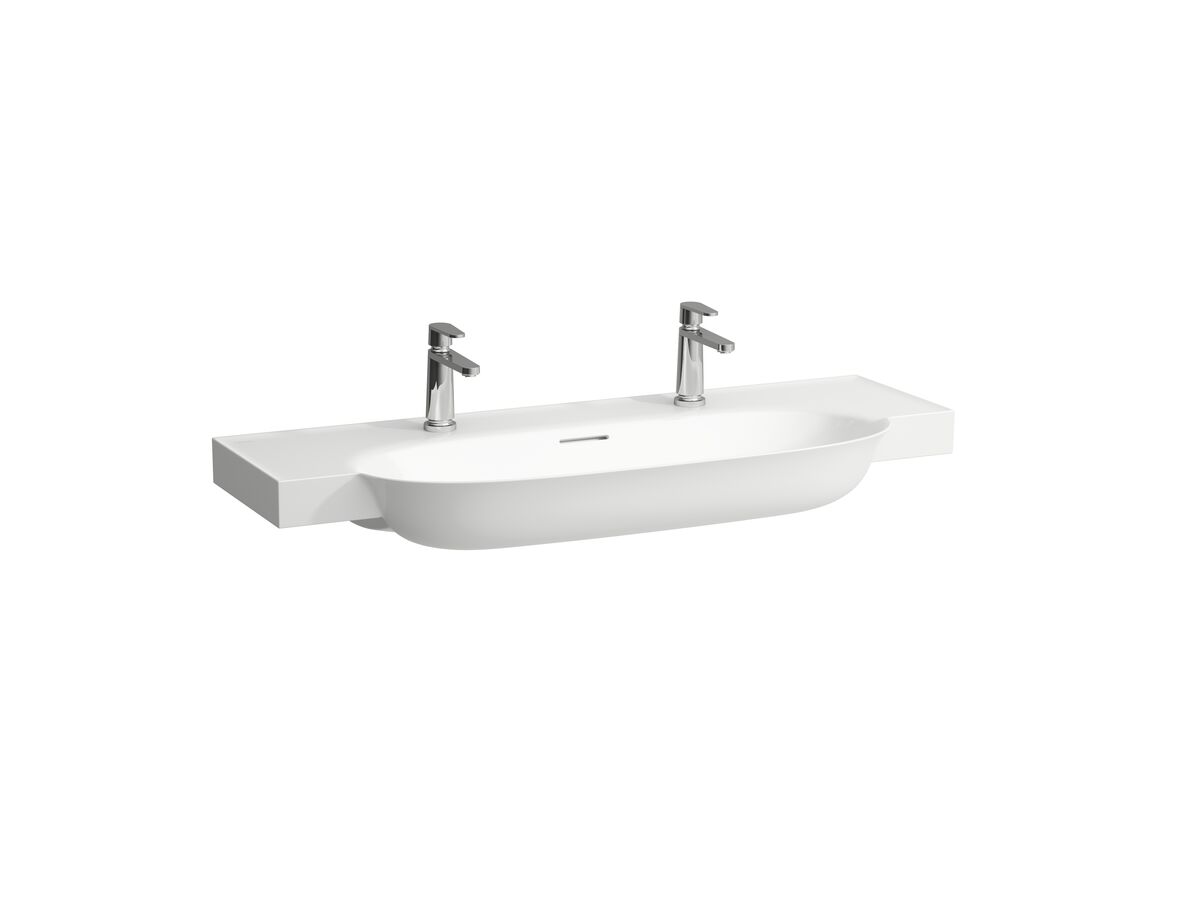 reece LAUFEN The New Classic Wall/Vanity Basin Only 2 Taphole with Overflow 1200x480 White