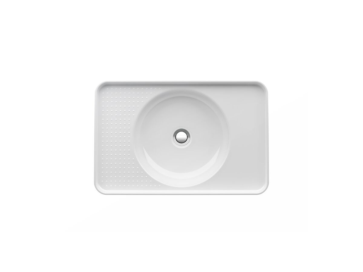 Reece LAUFEN Val Drop Inset Basin 1 Tap Hole With Over Flow 550x360 Internal Texture White