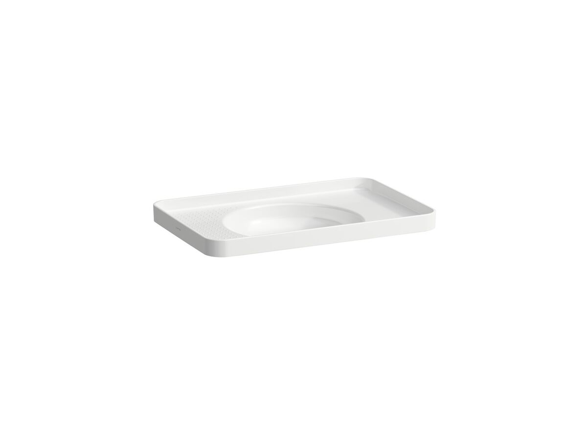 Reece LAUFEN Val Drop Inset Basin 1 Tap Hole With Over Flow 550x360 Internal Texture White