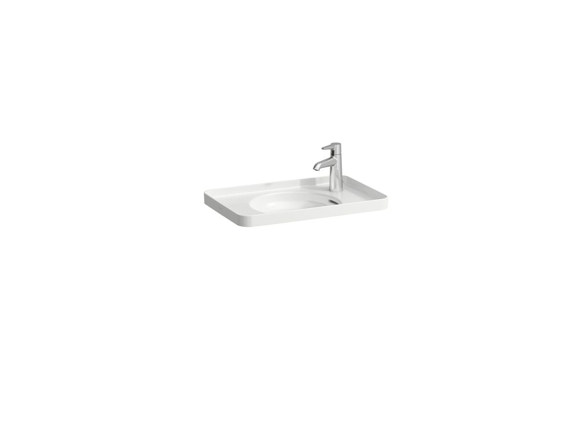 reece LAUFEN Val Drop inset basin 1 Tap Hole with Over Flow 550x360 Internal Texture White