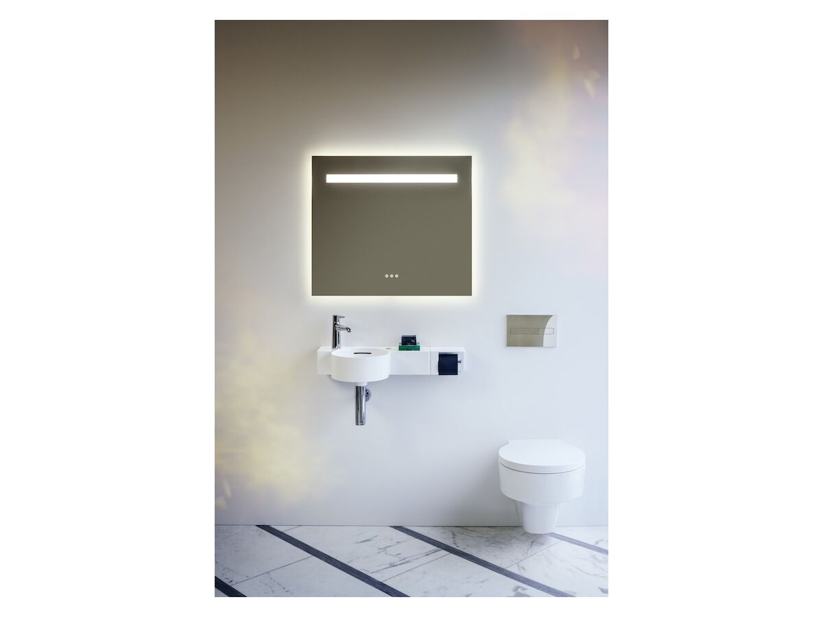 Reece LAUFEN Val Wall Basin Left Hand Basin 1 Taphole With Overflow 550x315 With Fixing Bolts White