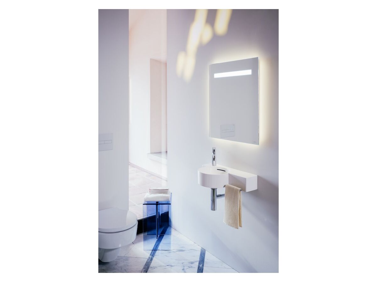 Reece LAUFEN Val Wall Basin Left Hand Basin 1 Taphole With Overflow 550x315 With Fixing Bolts White