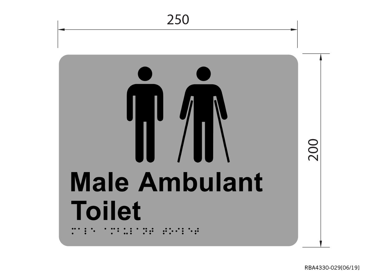 Reece Male Toilet & Ambulant Tactile Sign Stainless Steel
