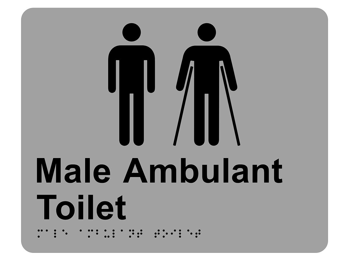 reece Male Toilet & Ambulant Tactile Sign Stainless Steel