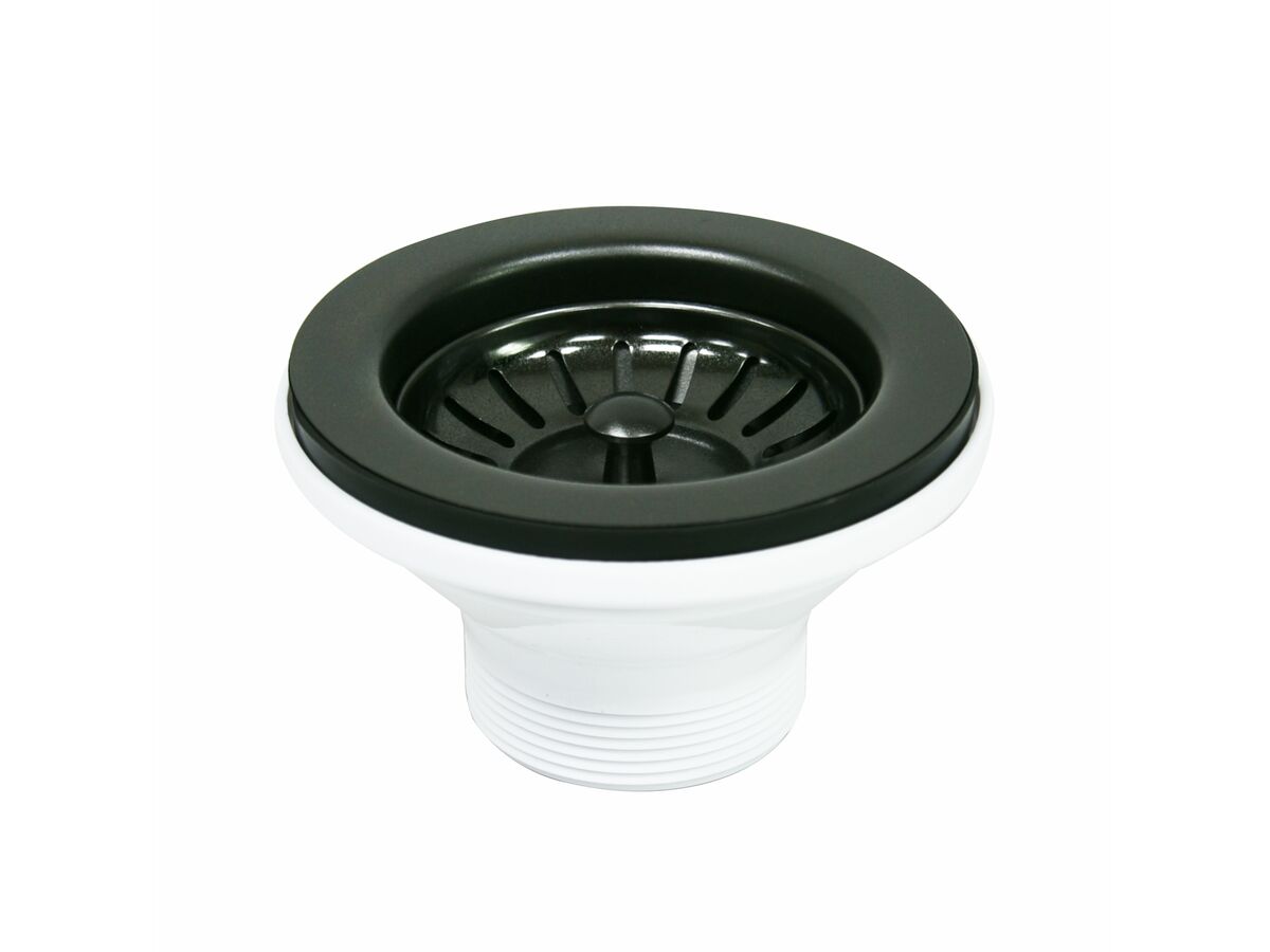 reece Memo Basket Plug & Waste 90mm x 50mm (Suits Stainless Steel Sinks) Black