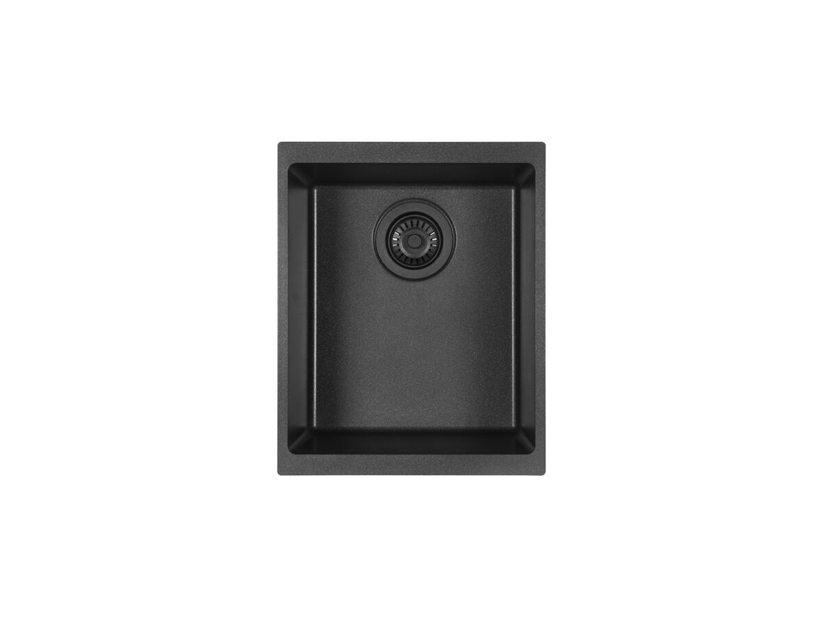 reece Memo Freya Compact Single Bowl Sink No Taphole Granite Black
