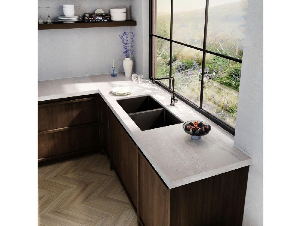 Reece Memo Freya Double Bowl Sink No Taphole Granite Black
