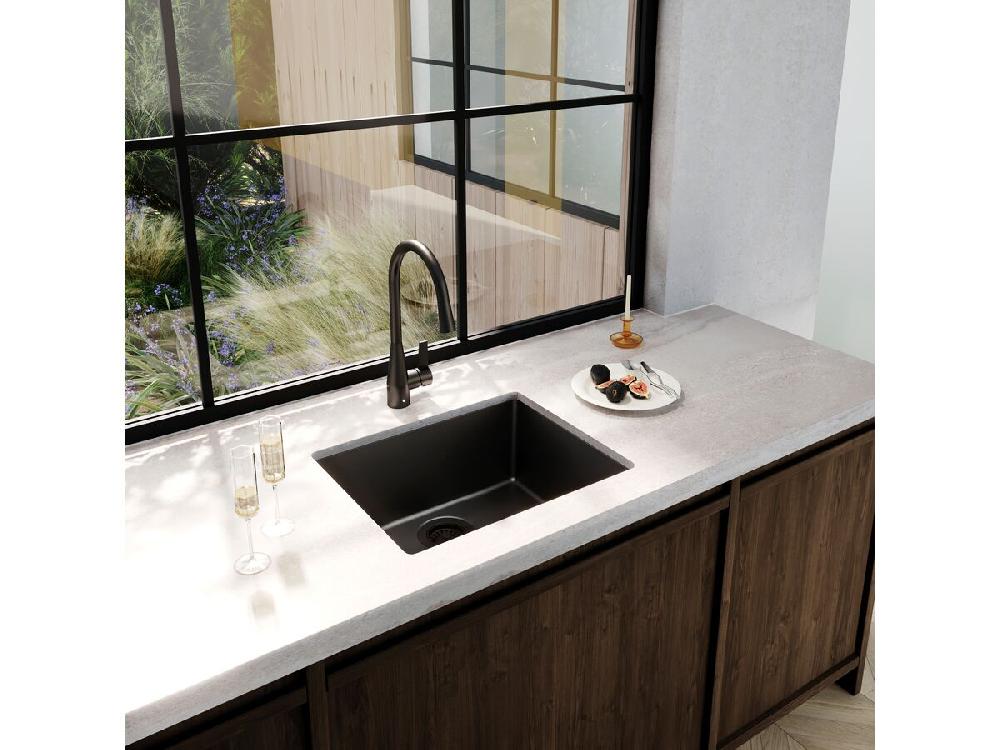 Reece Memo Freya Extended Single Bowl Sink No Taphole Granite Black