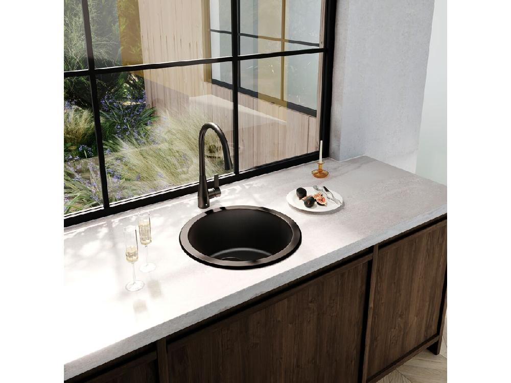 Reece Memo Freya Round Sink No Taphole Granite Black