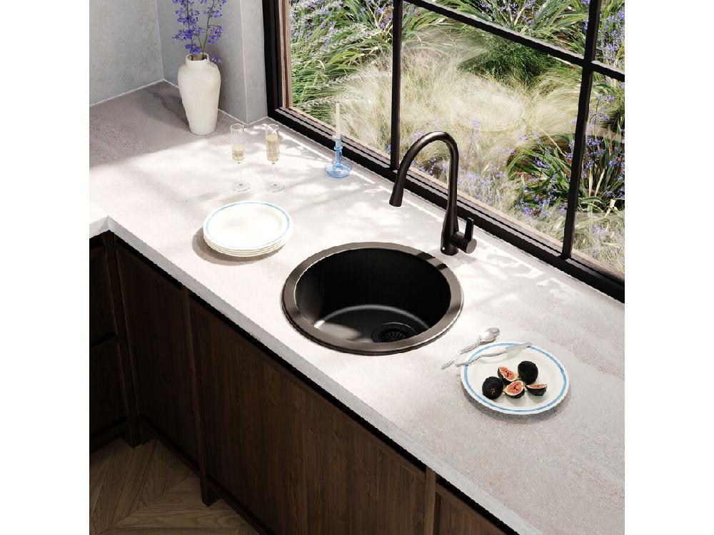 Reece Memo Freya Round Sink No Taphole Granite Black