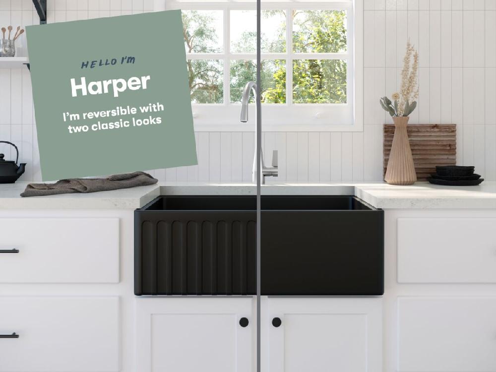 Reece Memo Harper 1 3/4 Butler Sink Fireclay Matte Black