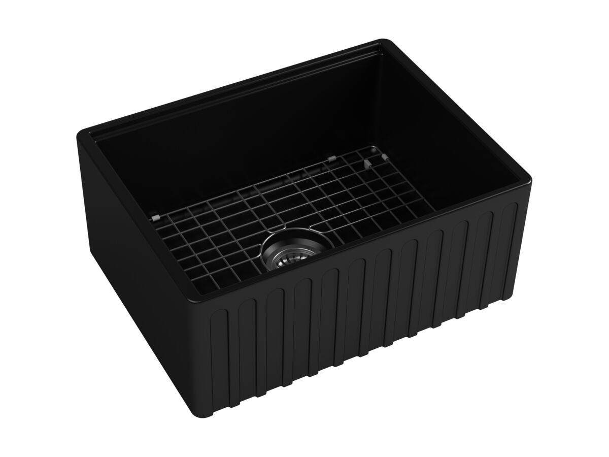 Reece Memo Harper Single Bowl Butler Sink 610mm Fireclay Matte Black