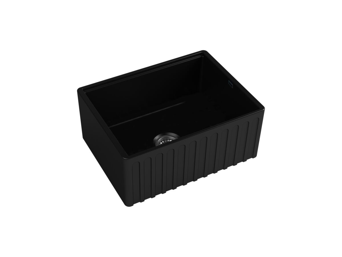 reece Memo Harper Single Bowl Butler Sink 610mm Fireclay Matte Black