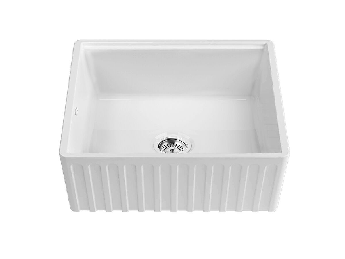 reece Memo Harper Single Bowl Butler Sink 610mm Fireclay White