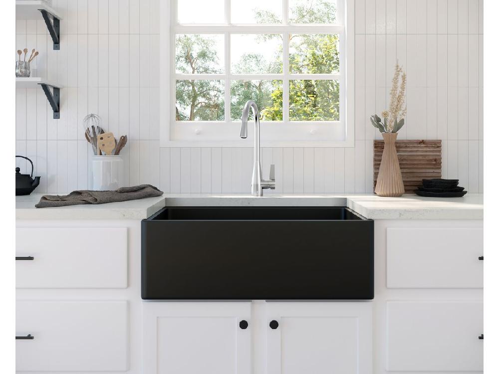 Reece Memo Harper Single Bowl Butler Sink 760mm Fireclay Matte Black