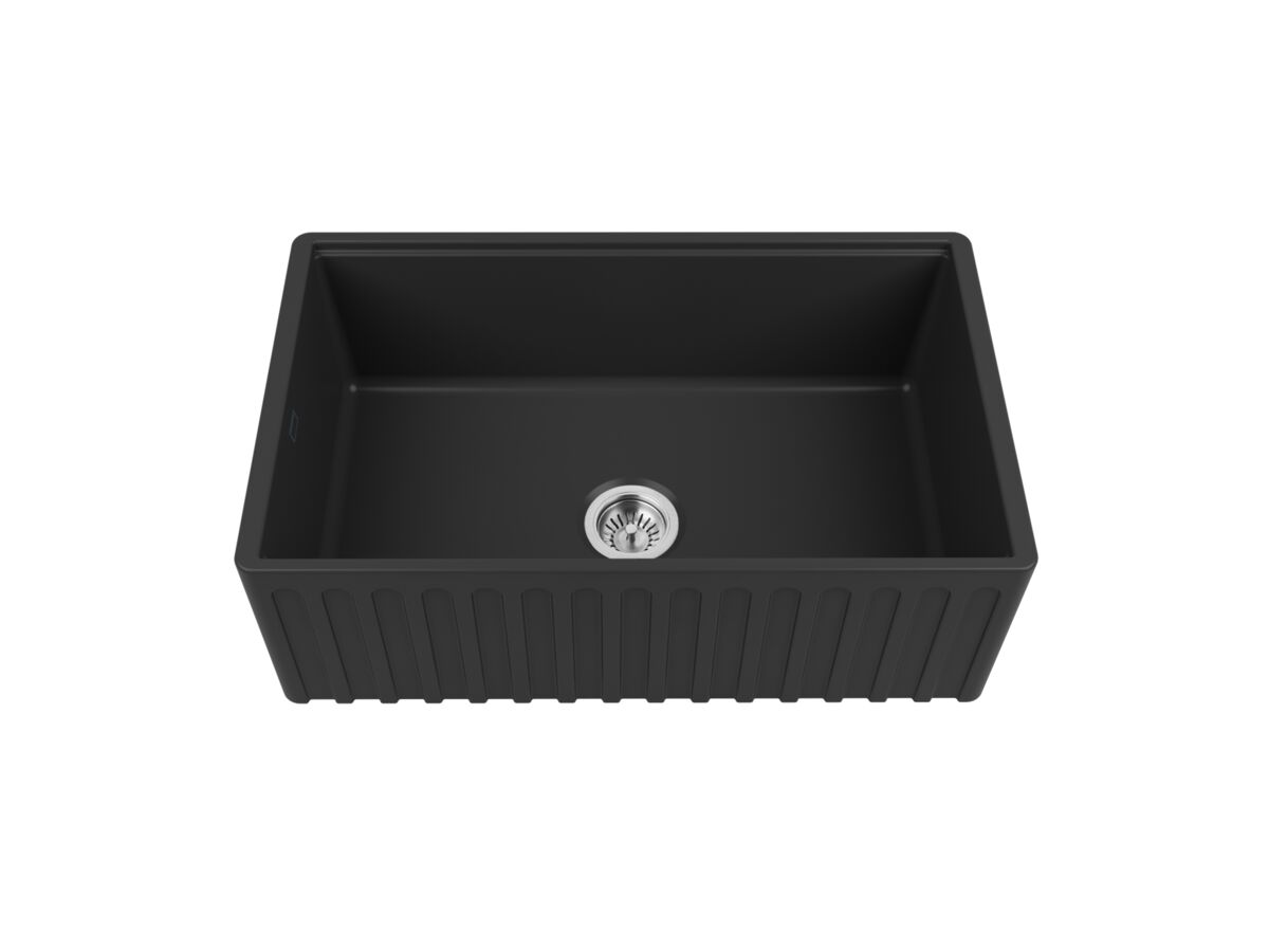 reece Memo Harper Single Bowl Butler Sink 760mm Fireclay Matte Black