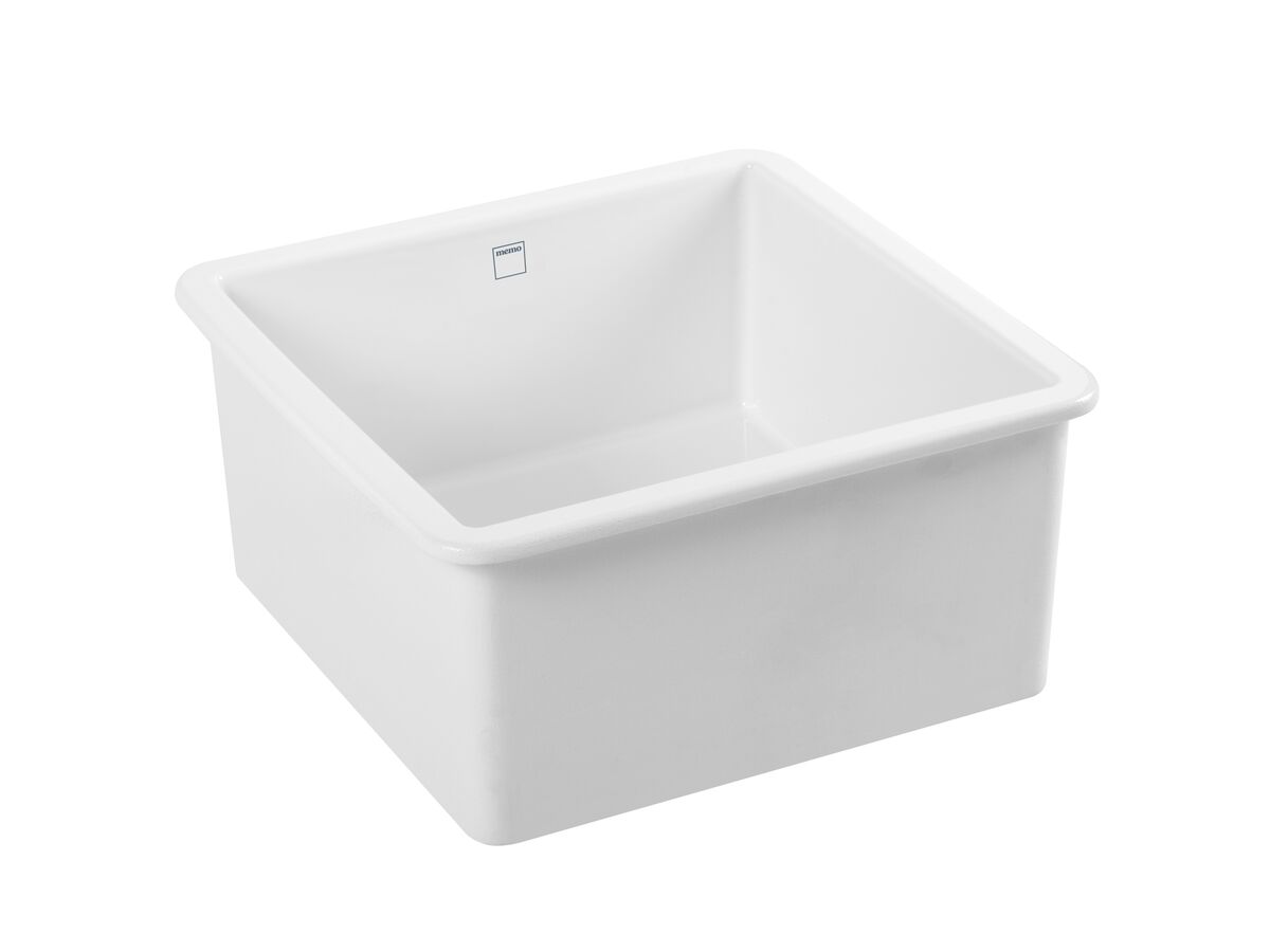 reece Memo Harper Single Bowl Inset/Undermount Sink 460mm Fireclay White