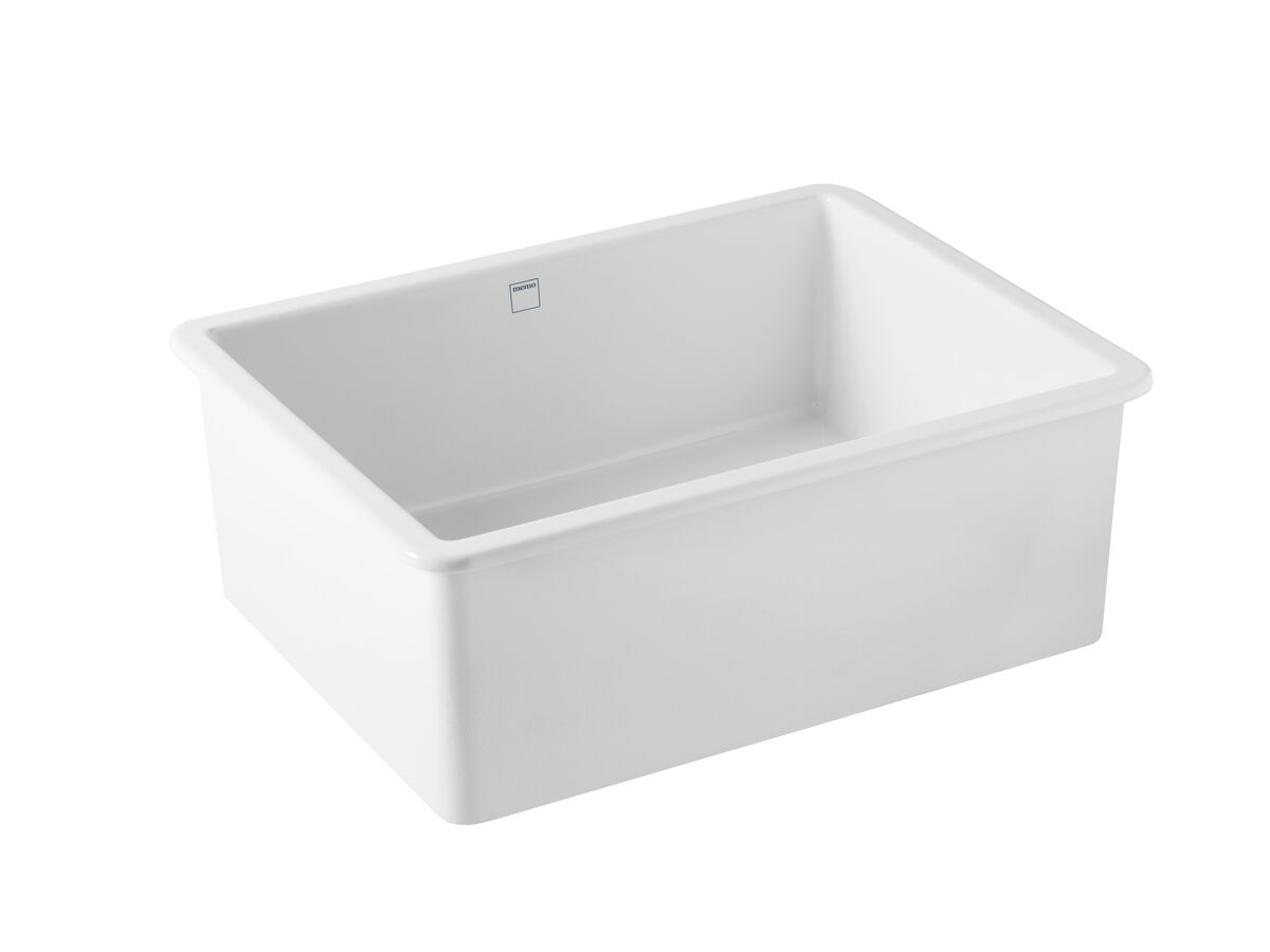 reece Memo Harper Single Bowl Inset/Undermount Sink 600mm Fireclay White