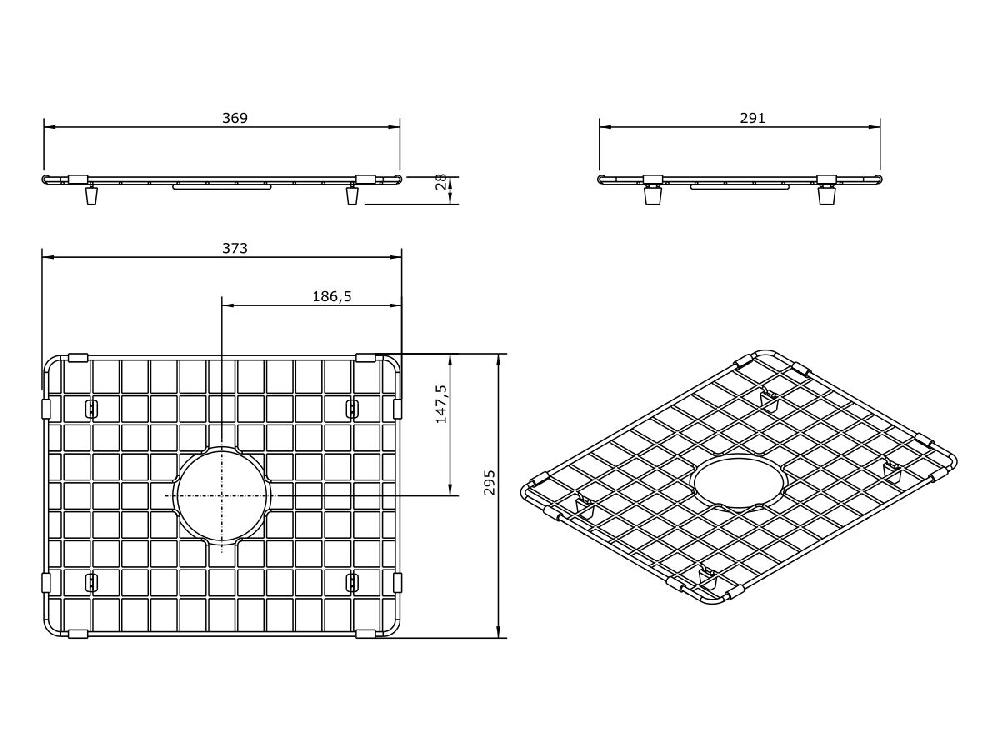 Reece Memo Harper Sink Protect Grid 300mm X 370mm Stainless Steel