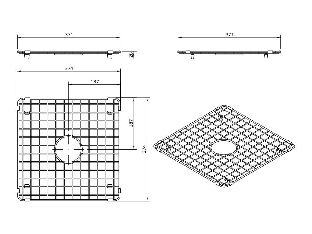 Reece Memo Harper Sink Protect Grid 370mm X 370mm Stainless Steel