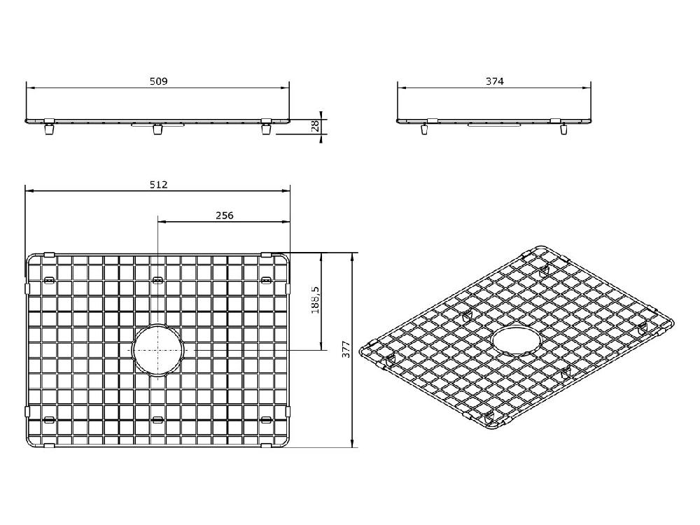 Reece Memo Harper Sink Protect Grid 510mm X 380mm Stainless Steel