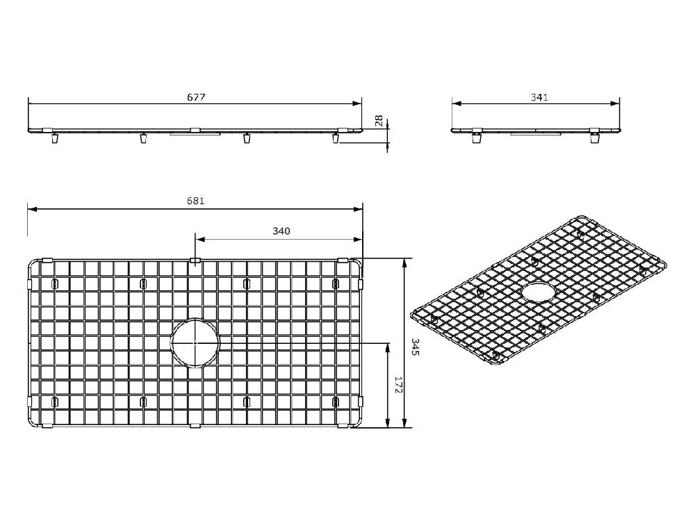 Reece Memo Harper Sink Protect Grid 680mm X 350mm Stainless Steel