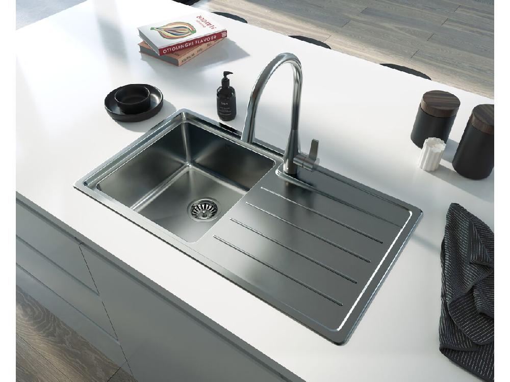 Reece Memo Hugo Single Bowl Sink 1 Taphole Left Hand Bowl With Drainer Stainless Steel
