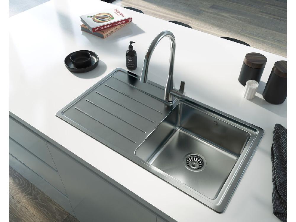 Reece Memo Hugo Single Bowl Sink 1 Taphole Right Hand Bowl With Drainer Stainless Steel