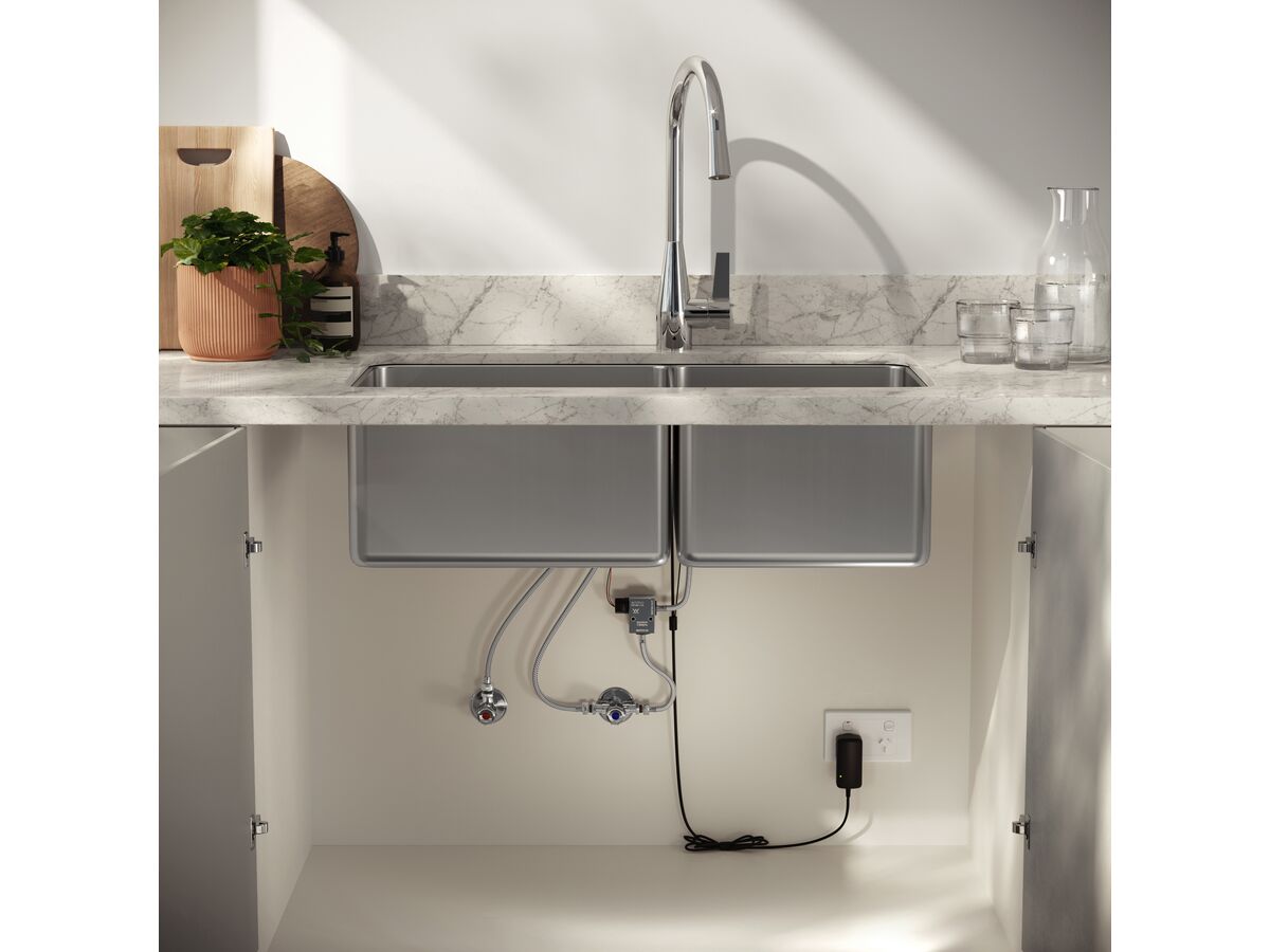 Reece Memo Sia Sensor Gooseneck Sink Mixer Tap Dual Functions Left Hand Lever Chrome (4 Star)